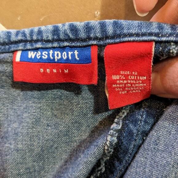 Vintage 90s Midi Length Denim Skirt Womens 12 Low Rise Y2K Casual Pencil Flare - Picture 5 of 5